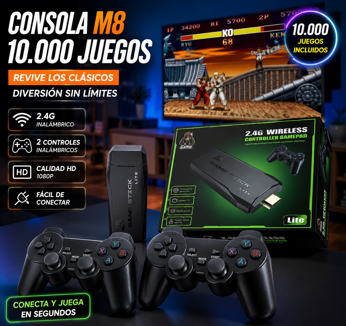 Consola De Video Juegos M8  10000 juegos